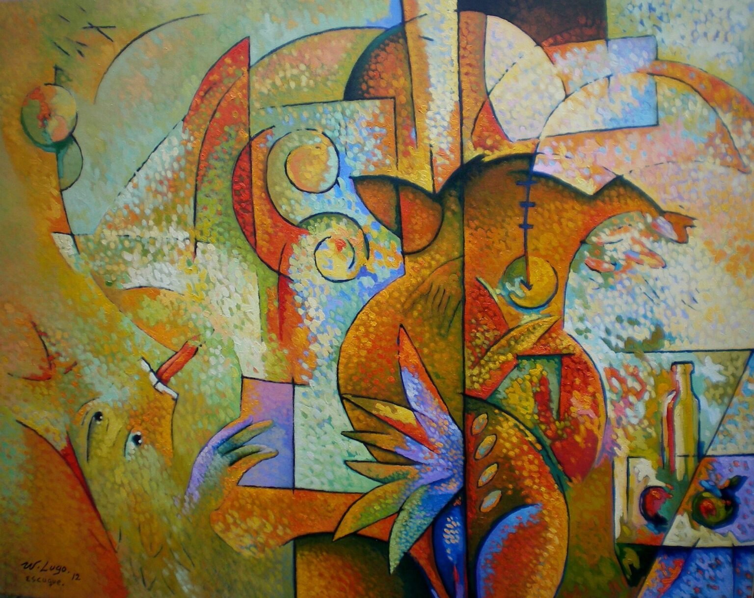 La tentación, óleo sobre tela de Wilmer Lugo